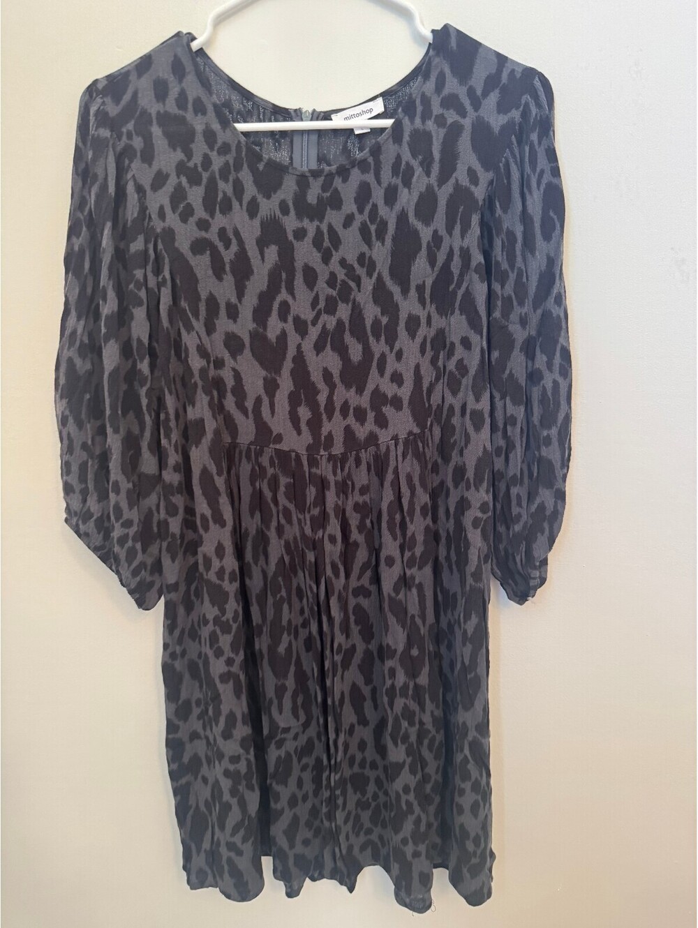 mittoshop Women's Rayon Animal Print Dress, Size Large